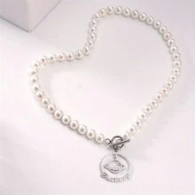 1 件定制土星球项链，个性化星球字母不锈钢项链，四季流行配饰，送给朋友的礼物，独特的礼物，万圣节礼物，圣诞节礼物 - 彩色 - 查看 5