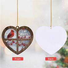 1PC North American Cardinal Heart Acrylic Tree Decoration Hanging Bereavement Gift Comforting Gift For Lost Loved Ones Suitable For Tree Hanging Window Decoration Winter Decorations,Home Decor ,Room Decor,Wall Decor Christmas Decorations Christmas - multicolor - View 3