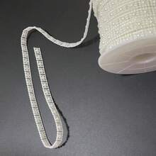 1pc 90cm/35.4in Chiều dài ABS ngọc trai giả với đá quý tròn viền may trang trí váy cô dâu tiệc cưới trang trí quần áo tự làm đồ trang trí Giáng sinh - trắng - Xem 7