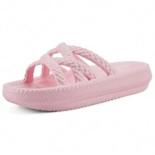Breathable Cloud Slides For Women, Comfort Pillow Slippers Shower Sandals Fashion Indoor Shoes - Pink - View 1