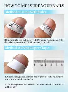 10pcs Handmade Press On Nail False Nail Fake Nail Tip Nail Stickers Coffin Milk White [ 100% Handmade, Patterns And Decorations Have Some Randomness ] - Pink - View 8