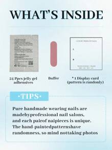 10pcs Handmade Press On Nail False Nail Fake Nail Tip Nail Stickers Coffin Milk White [ 100% Handmade, Patterns And Decorations Have Some Randomness ] - Pink - View 7