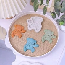 قالب سيليكون قطعة واحدة لصنع دبوس الدب الصغير بشكل قلب DIY