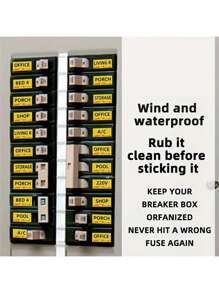 129 Sheets/Pc, Electrical Identification Stickers, Black And Yellow Label Stickers, Household Color Electrical Box Identification Stickers, Circuit Panel Catalog Classification Instructions, Label Stickers - Multicolor - View 5