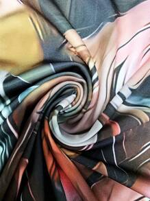 New Graphic Print Pattern Long Sleeve Dress For Women, Autumn/Winter,Women's Custom V-Neck Long Sleeve Dress - Casual Summer Day Dress, Flowy Vacation Outfit, Loose Fit Spring/Summer Dress For Daily Wear,Fashion Holiday Women Midi Dresses