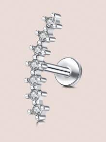 1 件 16G 20G 银软骨耳环套装，不锈钢蝴蝶蛋白石花朵羽毛心形星星月亮 CZ 耳钉平背软骨海螺耳轮穿孔珠宝女士，平背耳环，防过敏 CZ 耳钉，软骨耳环耳屏耳轮穿孔珠宝情人节、妈妈、母亲、母亲节、礼物 - 銀色 - 查看 14