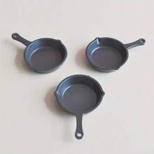 3/6pcs Mini Simulated Frying Pan, Pot And Spatula Model Set For DIY Miniature Kitchen Dollhouse, Accessories For Doll House, Christmas Gift,Dollhouse Miniatures,Dolls House Miniatures,Miniature