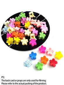 20 件女士 1.2 厘米可爱磨砂花装饰发夹，适合日常使用发夹爪夹发夹发夹发夹发夹，学校用品，大学