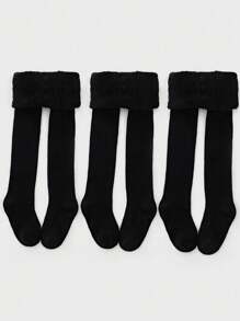 1pc Girls' Black Drawstring Skin-friendly Thin Velvet Leggings, Comfortable And Versatile, Suitable For Daily Wear In Autumn And Winter - Black - View 18