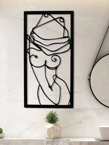 1 件金属墙饰，女性简约线条艺术，家居墙饰，浴室墙饰，乔迁礼物，家居装饰，房间装饰，墙饰 - 正面 - 查看 9