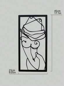 1 件金属墙饰，女性简约线条艺术，家居墙饰，浴室墙饰，乔迁礼物，家居装饰，房间装饰，墙饰 - 正面 - 查看 3