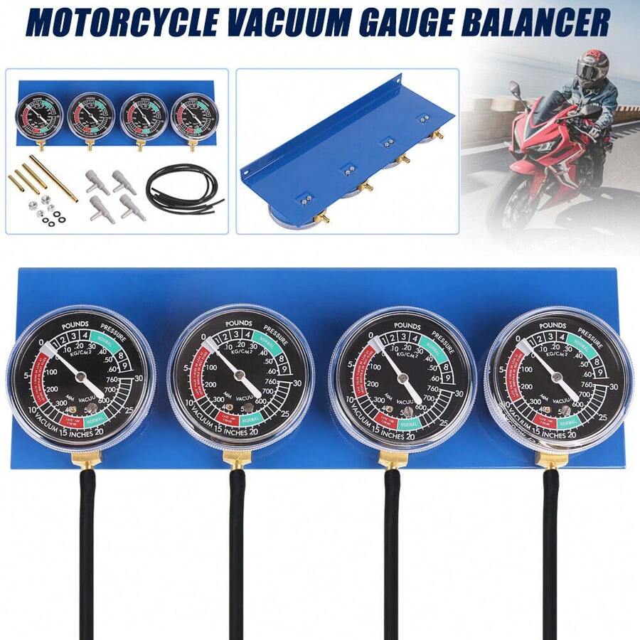 Carb Carburettor Vacuum Balancer Gauge 4 Cylinder Gauges Kit For Motorcycle - Variant1 - View 1