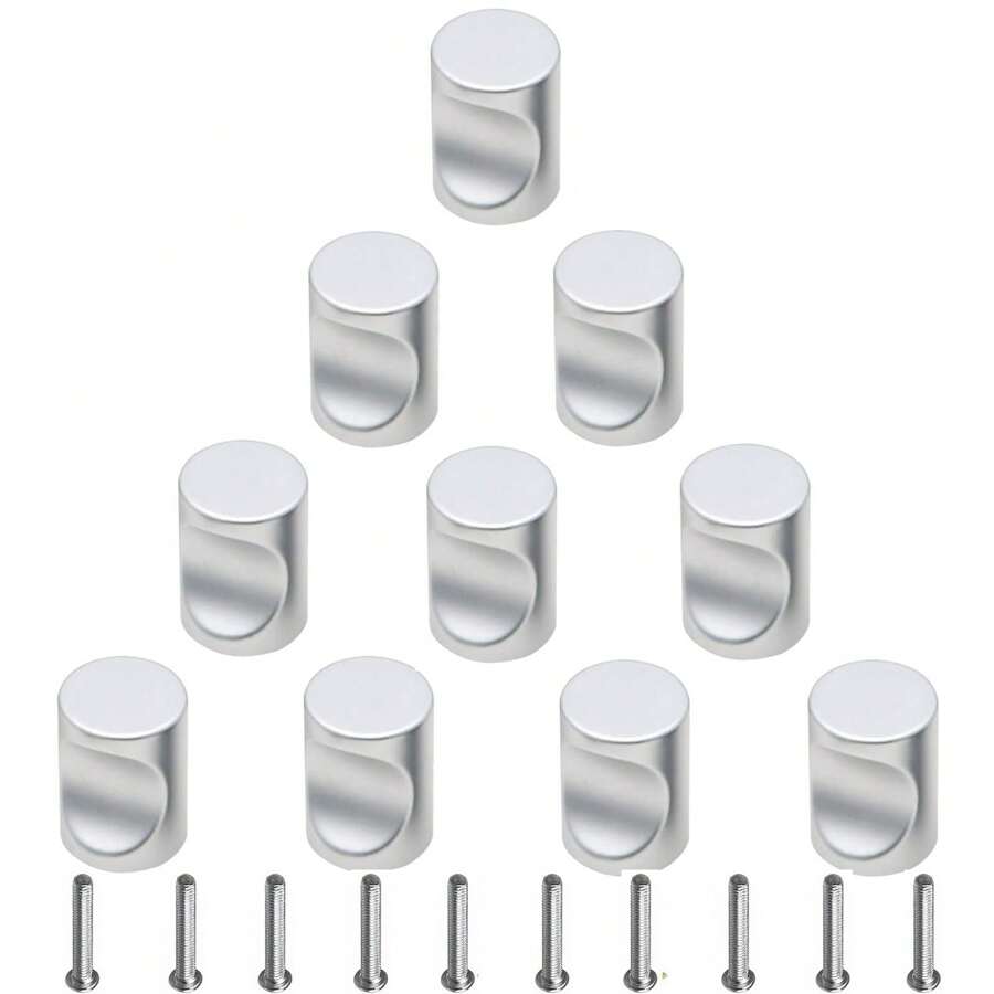 10 piezas de pomos cilíndricos de plástico para cajones, armarios, guardarropas y cómodas con un solo orificio, con tornillos, decoración para cocina, baño y hogar - Multicolor - Ver 1