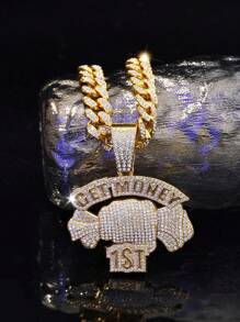 1pc Punk Alloy Jewelry Hiphop Full Rhinestone Pendant, Miami Charm Chain For Unisex - Hip Hop Pendant - View 12
