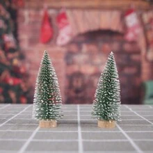 Mini Snowy Pine Christmas Tree, Miniature Pine Needle Decorated Christmas Tree, Window Display & Desktop Ornament, 1:12 Scale Christmas Ladder Dollhouse Decoration, Christmas Gift, Birthday Present, Home Decoration,Christmas