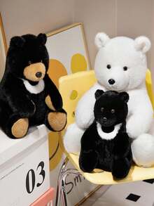 3Styles 毛绒熊玩具黑熊毛绒娃娃北极熊填充动物棕熊毛绒丛林动物玩具儿童生日礼物圣诞装饰家居 - 彩色 - 查看 11