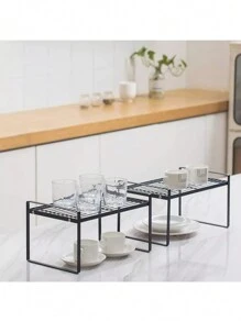 Organizador De Estante De Cocina Para Gabinete, Encimera - Negro - Ver 6