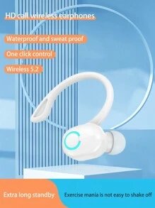 1 件全新黑色迷你蓝牙耳挂式无线耳机，单耳挂式入耳式商务耳机，运动防水，电池续航时间长，降噪，高清通话 - 白色 - 查看 11