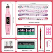 LIMEGIRL 20,000转/分钟专业电动指甲打磨机修甲脚指甲锉钻头套装 - 粉色 - 查看 2