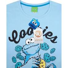 Womens/Ladies Cookie Monster Pajama Set (Blue)
