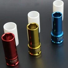 Froadp 3 szt. 78mm długi zestaw gniazd Cr-Mo klucz grzechotkowy nasadki udarowe z napędem 1/2 "3 rozmiary 17mm 19mm 21mm do samochodu motocykl samochód - Wielokolorowe - Zobacz 2
