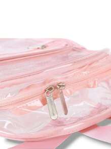 Mochila Transparente Muchos Compartimentos Compacta Correas Ajustables - Multicolor - Ver 2