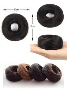 Straight Hair Loop Bun Comfortable Heat-Resistant Fiber Hair Bun Wig Easy To Wear Suitable For Women Hair Accessories Daily Use - Multicolor - View 3