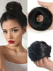 Straight Hair Loop Bun Comfortable Heat-Resistant Fiber Hair Bun Wig Easy To Wear Suitable For Women Hair Accessories Daily Use - Multicolor - View 1