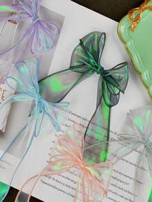 1 pieza Accesorios para el cabello con cola de sirena holográfica de 3 tamaños, moño, decoraciones para pasteles, adorno láser degradado, suministros DIY, Navidad