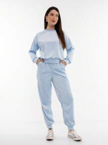 Women's Plus Velvet Set With Pockets HF-CON-050 - Celeste - Ver 1
