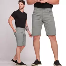 Scaraboto Men's Slim Casual Bermuda Shorts Colorful Launch Premium Line - 灰色 - 查看 1