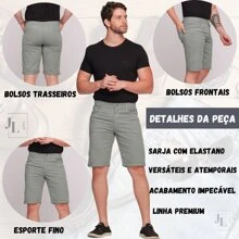 Scaraboto Men's Slim Casual Bermuda Shorts Colorful Launch Premium Line - 灰色 - 查看 2