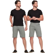 Scaraboto Men's Slim Casual Bermuda Shorts Colorful Launch Premium Line - 灰色 - 查看 7