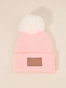 个性化婴儿帽，绒球帽，婴儿帽定制名字新生儿学步帽女婴帽子返校冬季礼物创意男孩女孩情人节 - 彩色 - 查看 3