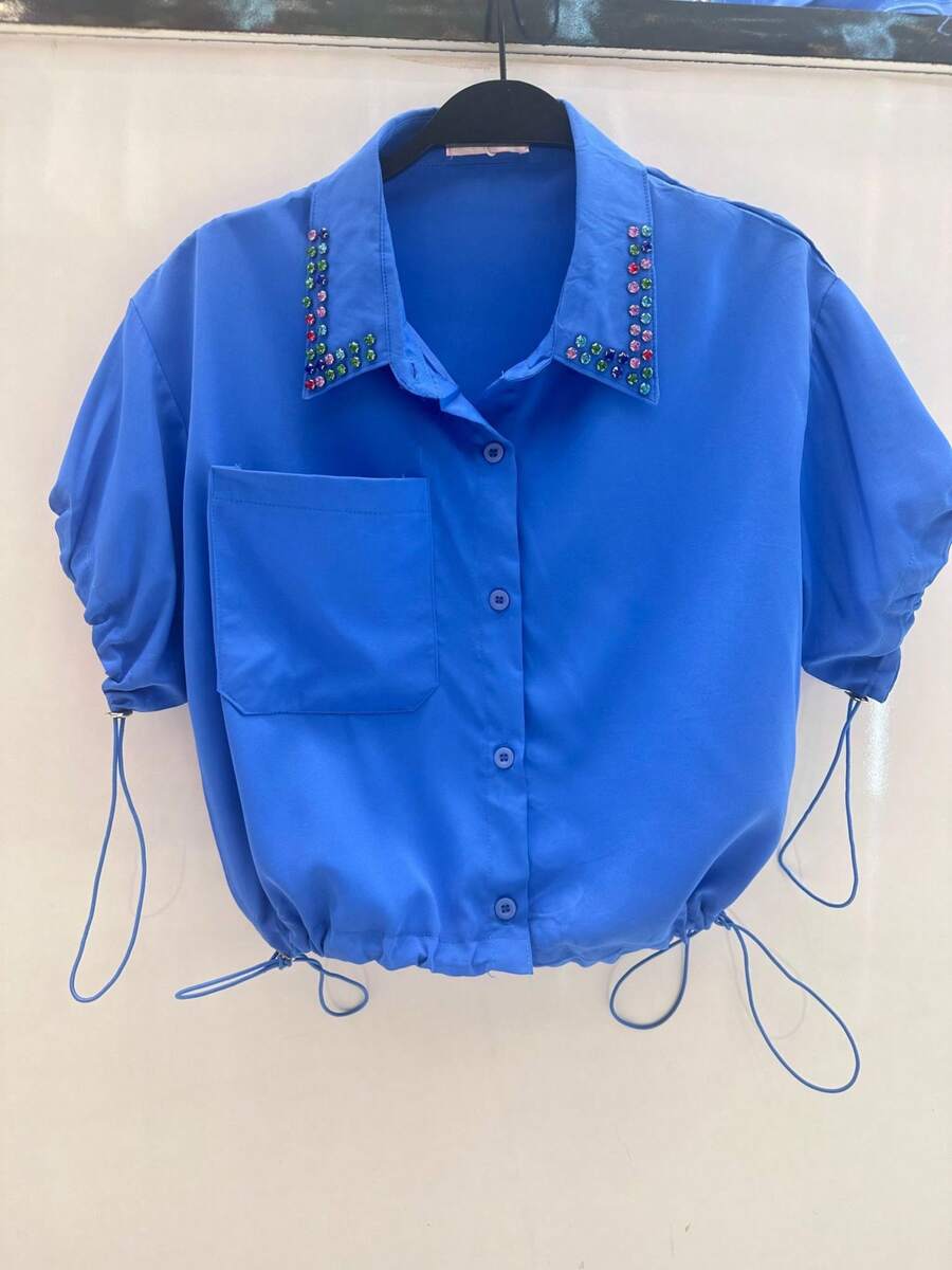 Short Sleeve Shirt J06 - Màu xanh lam - Xem 1