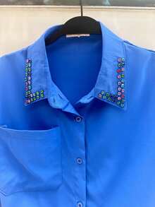 Short Sleeve Shirt J06 - Màu xanh lam - Xem 3