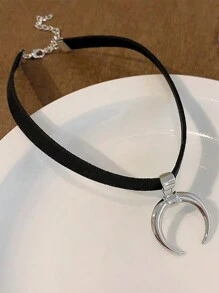 1 Miếng Thanh lịch Hai lớp Mặt dây chuyền mặt trăng Dây chuyền Dành Cho Nam Và Nữ - Hoàn hảo Đối với Các bữa tiệc Và Mỗi ngày Mặc - màu đen - Xem 7