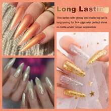 Lavender Violets Gel-Nagellack-Set 13 Pcs glitzernde Farben Halloween Orange Gloden Night Band LED Soak-Off mit Basislack matt-n No Wipe Top Coat, Nagelfeile UV Gelnägel Maniküre Kit F625