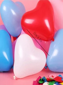 10pcs 25cm/10" White Heart-Shaped Balloons For Holiday, Birthday, Party, Wedding, Valentine's Day, Proposal Decorations
