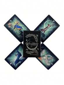 1set The Witch's Familiar Runic Oracle Cards Divination Deck Board Game - Black - View 4