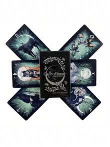 1set The Witch's Familiar Runic Oracle Cards Divination Deck Board Game - Black - View 3