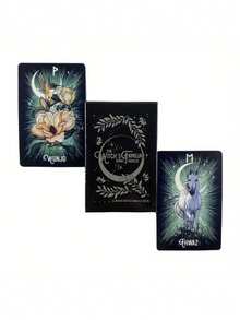 1set The Witch's Familiar Runic Oracle Cards Divination Deck Board Game - Black - View 6