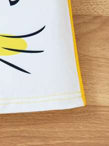 Girls' Cute Cartoon Cat & Bow Print Sleeveless Casual Dress, Valentine's Day - Yellow - View 5