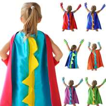 Dinosaur Themed Dress Up Costume Set For Boys & Girls, Includes Hooded Cape And Gloves, Photo Props And Party Favors (Details And Accessories Randomly Included) - Multicolor - View 2