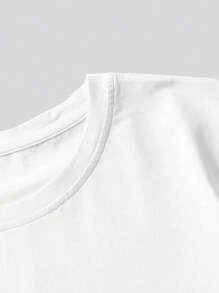 Sobretamaño blusa de manga corta camiseta estampada de estrella de cinco puntas Sub - manga de cinco puntos - Rosa Fucsia - Ver 3