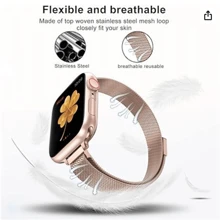 Compatível com Apple Watch Band 38mm 40mm 41mm 42mm 44mm 45mm 49mm, Aço inoxidável Fino e Fino Milanese Fecho Magnético Pulseira Mulheres e Homens Substituição Banda Compatível com Apple Watch Série SE 9 8 7 6 5 4 3 2 1