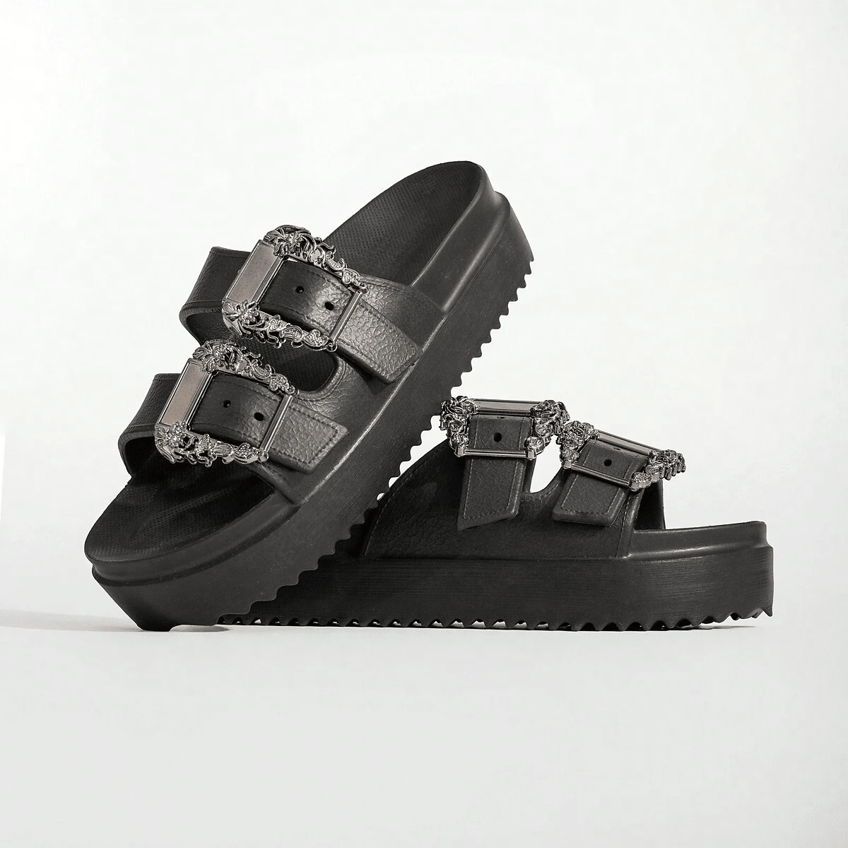 Women's  Flip-Flop Sandal 100% EVA: Light, Soft And Comfortable With Metallic Embellishment - Black - View 1