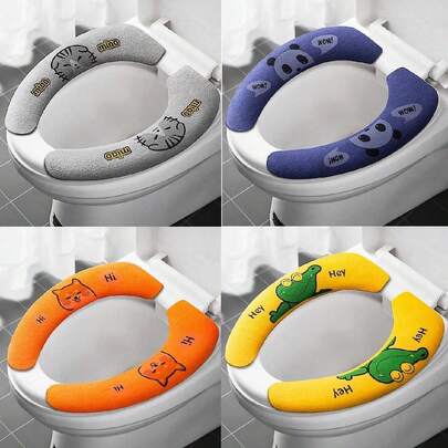 浴室马桶座垫 - 马桶座垫套防滑软垫马桶座圈加热器，柔软，舒适，可清洗，易于安装，可重复使用马桶盖套