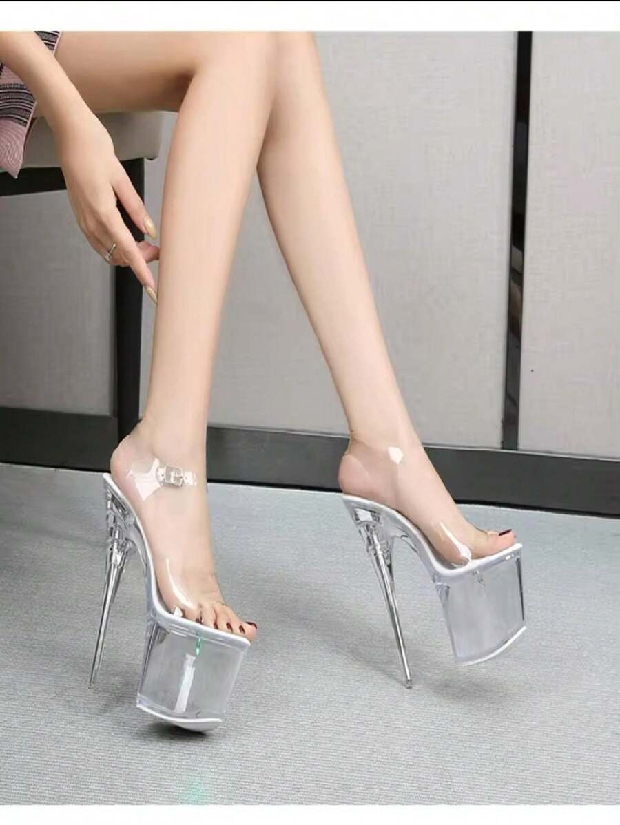 Zapatillas Para Pole Dance Y Bailarina Exótica Plataforma Super Alto - Blanco - Ver 1