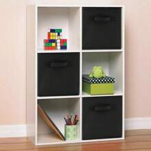 2 Pcs Foldable Storage Boxes 27x27x28cm Folding Box Folding Collapsible Organiser For Home And Office(Beige) - Black - View 2